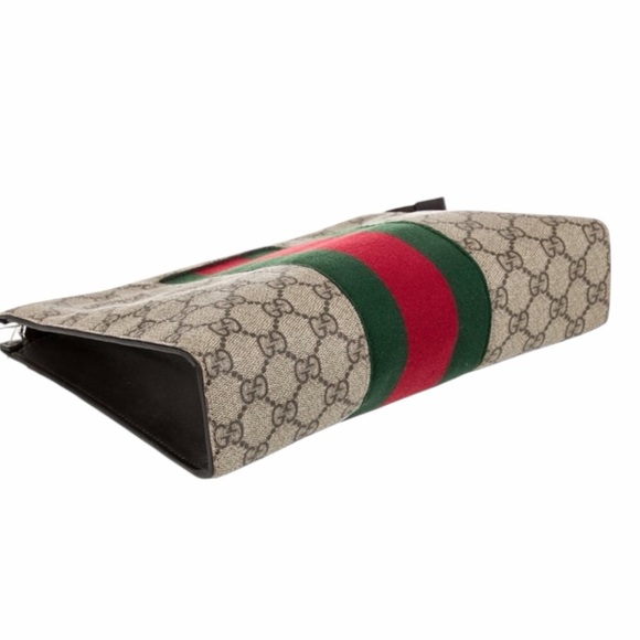 Gucci Beige Toiletry Bag with Red and Green Stripe - Picture 3 of 6